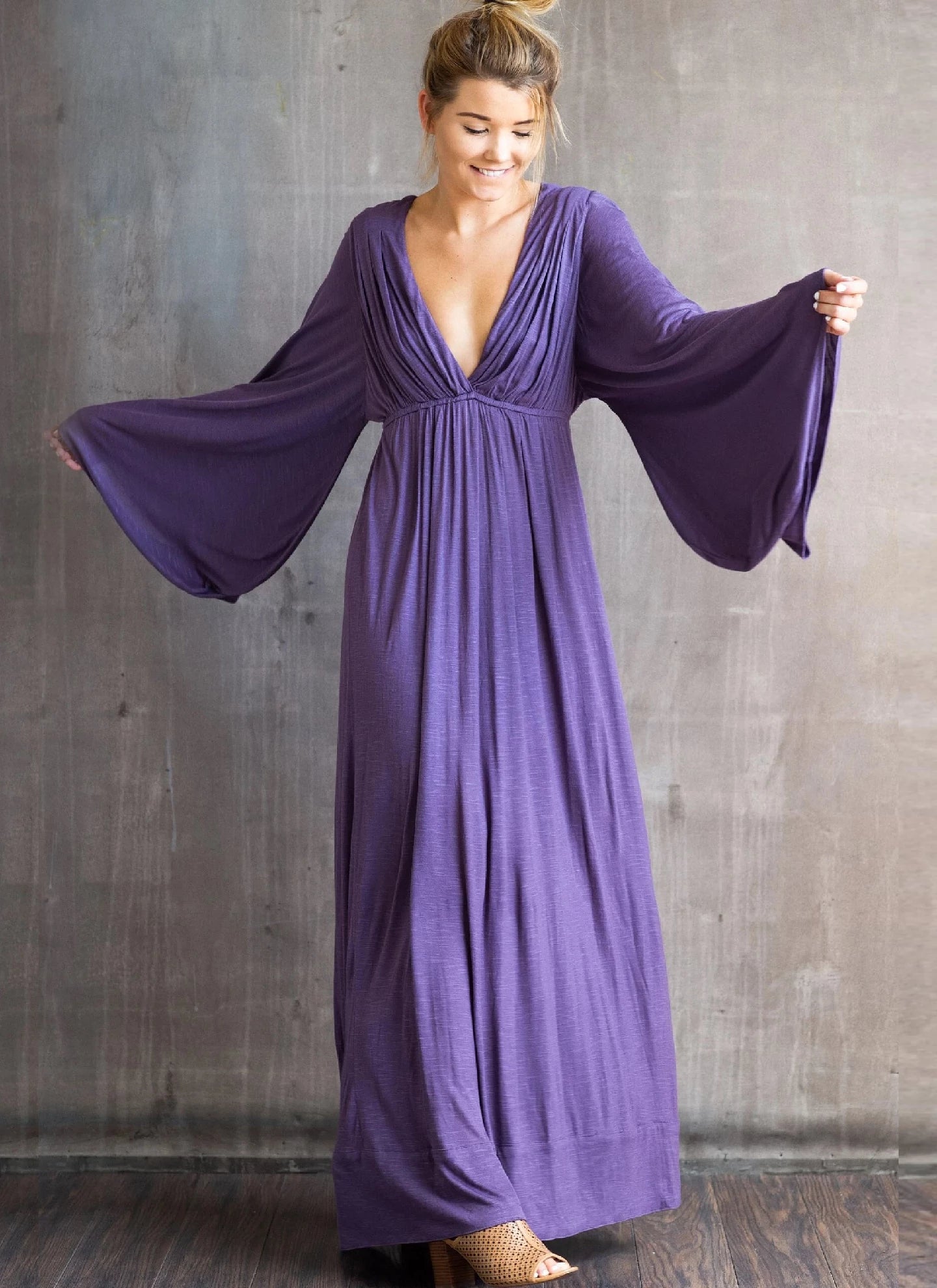Greek Goddess Sleeve Ruched Waist Boho Top – Paramita Designs